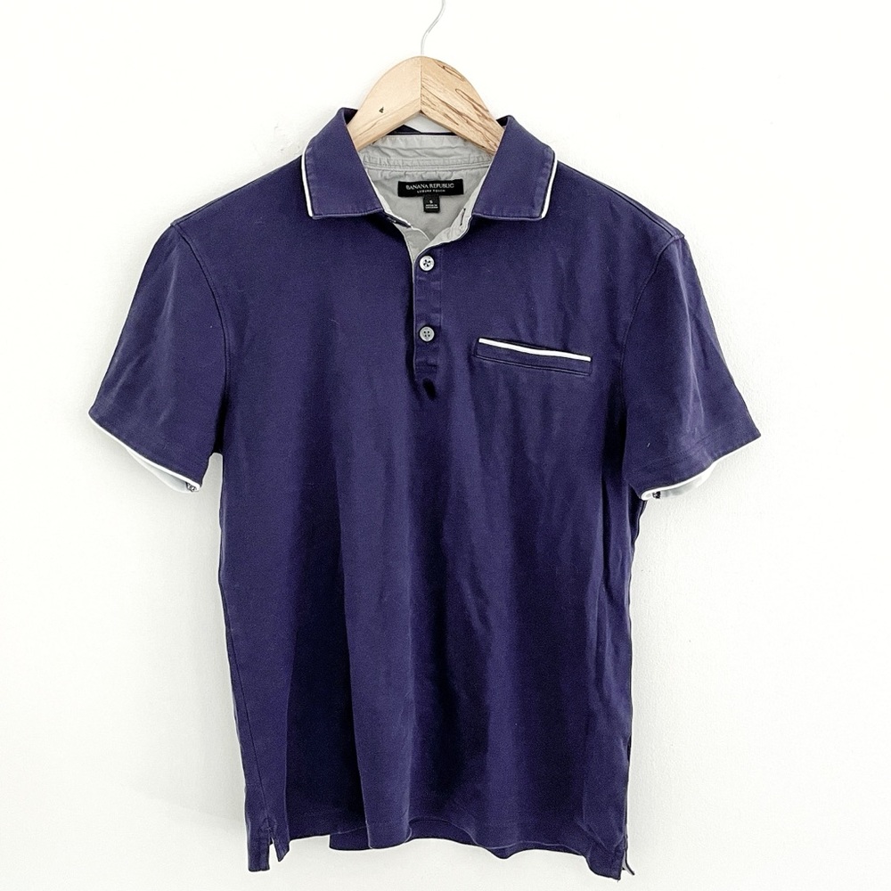 Banana Republic • Luxury Touch tipped polo purple size small